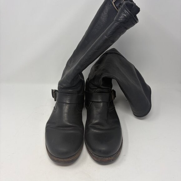 Frye Veronica Slouch Boots tall black leather 10 women's - Picture 10 of 16